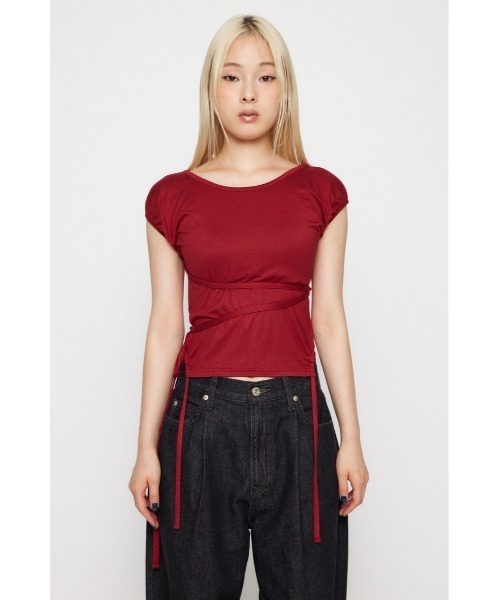 LAGUA GEM(ラグアジェム)の「RIBBON DROP トップス(Tシャツ/カットソー・レディース・ブラウン/レッド/ブラック・FREE)」の17枚目の写真