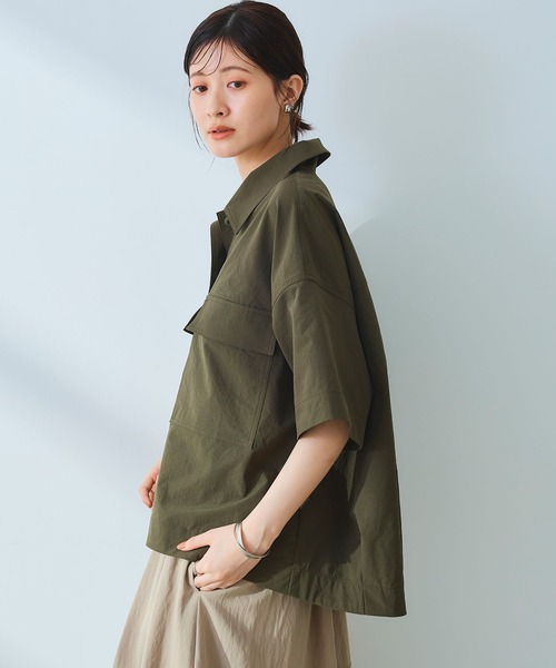 CROSS FUNCTION（クロスファンクション）の「《UV/吸水速乾》エブ楽 ミリタリーシャツジャケット【CROSS FUNCTION/クロスファンクション】（シャツ/ブラウス・レディース・カーキ/ベージュ・LL/L/M）」の16枚目の写真