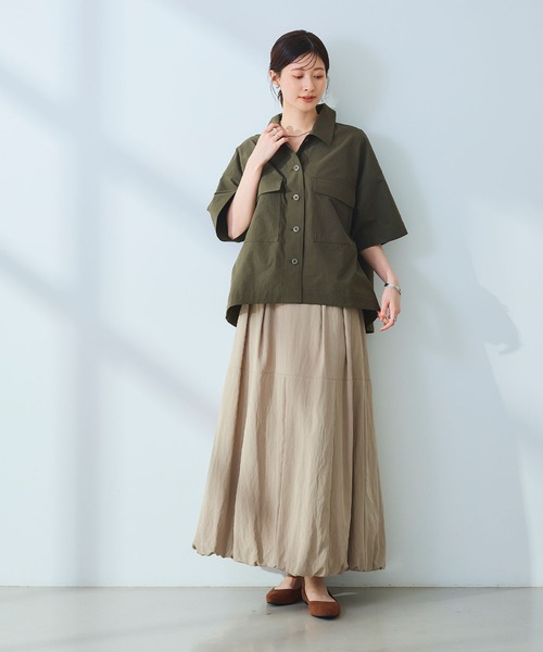 CROSS FUNCTION（クロスファンクション）の「《UV/吸水速乾》エブ楽 ミリタリーシャツジャケット【CROSS FUNCTION/クロスファンクション】（シャツ/ブラウス・レディース・カーキ/ベージュ・LL/L/M）」の21枚目の写真