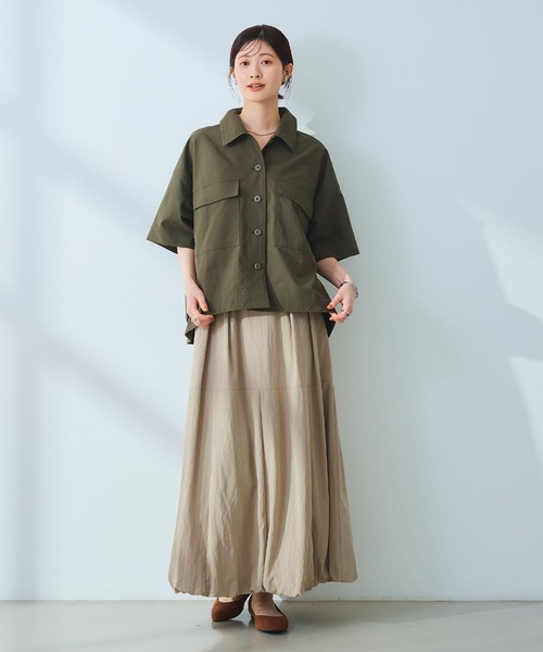 CROSS FUNCTION（クロスファンクション）の「《UV/吸水速乾》エブ楽 ミリタリーシャツジャケット【CROSS FUNCTION/クロスファンクション】（シャツ/ブラウス・レディース・カーキ/ベージュ・LL/L/M）」の20枚目の写真