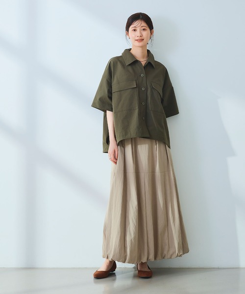 CROSS FUNCTION（クロスファンクション）の「《UV/吸水速乾》エブ楽 ミリタリーシャツジャケット【CROSS FUNCTION/クロスファンクション】（シャツ/ブラウス・レディース・カーキ/ベージュ・LL/L/M）」の22枚目の写真