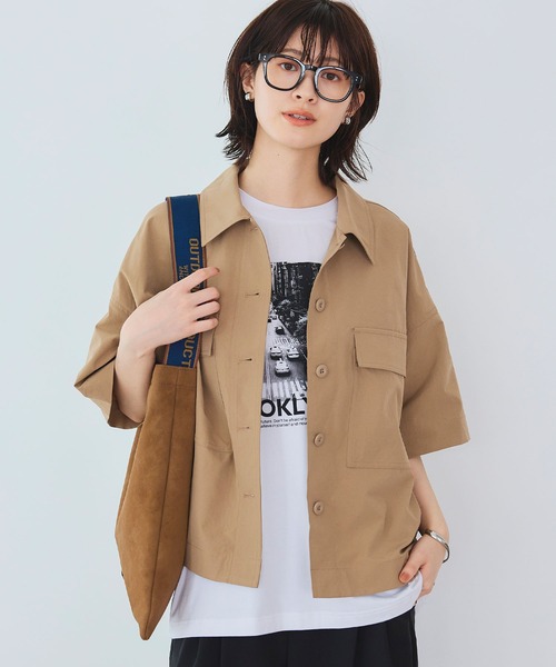 CROSS FUNCTION（クロスファンクション）の「《UV/吸水速乾》エブ楽 ミリタリーシャツジャケット【CROSS FUNCTION/クロスファンクション】（シャツ/ブラウス・レディース・カーキ/ベージュ・LL/L/M）」の7枚目の写真