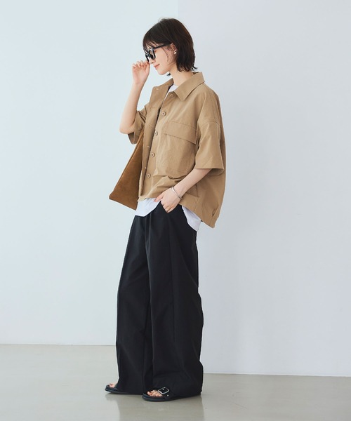 CROSS FUNCTION（クロスファンクション）の「《UV/吸水速乾》エブ楽 ミリタリーシャツジャケット【CROSS FUNCTION/クロスファンクション】（シャツ/ブラウス・レディース・カーキ/ベージュ・LL/L/M）」の12枚目の写真