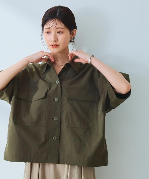 CROSS FUNCTION（クロスファンクション）の「《UV/吸水速乾》エブ楽 ミリタリーシャツジャケット【CROSS FUNCTION/クロスファンクション】（シャツ/ブラウス・レディース・カーキ/ベージュ・LL/L/M）」の15枚目の写真