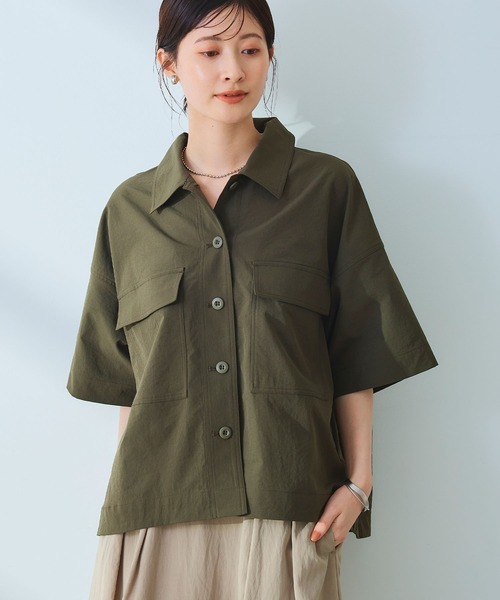 CROSS FUNCTION（クロスファンクション）の「《UV/吸水速乾》エブ楽 ミリタリーシャツジャケット【CROSS FUNCTION/クロスファンクション】（シャツ/ブラウス・レディース・カーキ/ベージュ・LL/L/M）」の17枚目の写真