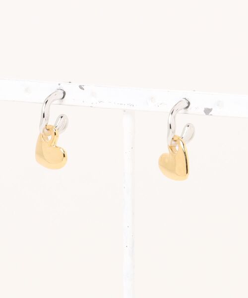 le cercle ADAM ET ROPE'(ルセルクルアダムエロペ)の「ハートフープピアス(ピアス(両耳用)・レディース・シルバー/ゴールド・FREE)」の9枚目の写真