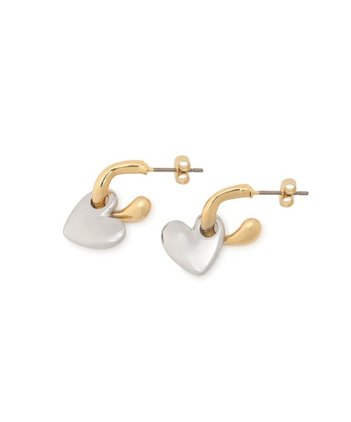 le cercle ADAM ET ROPE'(ルセルクルアダムエロペ)の「ハートフープピアス(ピアス(両耳用)・レディース・シルバー/ゴールド・FREE)」の6枚目の写真