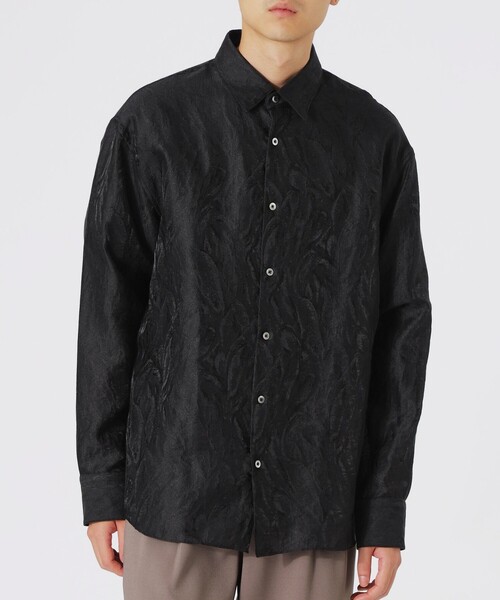 LOVELESS（ラブレス）の「シアーアブストラクトジャガードシャツ（シャツ/ブラウス・メンズ・グレー系その他/ブラック/オフホワイト・M/L）」の6枚目の写真
