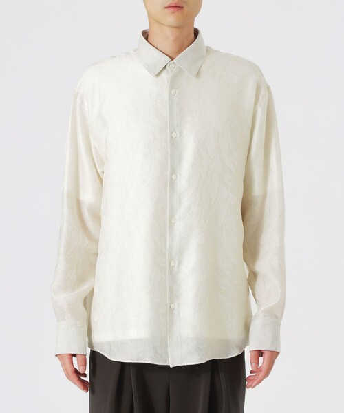 LOVELESS（ラブレス）の「シアーアブストラクトジャガードシャツ（シャツ/ブラウス・メンズ・グレー系その他/ブラック/オフホワイト・M/L）」の10枚目の写真