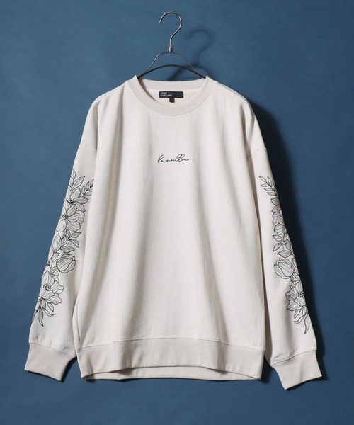 ANPAS（アンパス）の「Kersey Suede Flower Embroidery SweatShirt/カルゼ スウェード フラワー刺繍 スウェット トレーナー メンズ レディース（スウェット・メンズ・ホワイト/ホワイト系その他/ブラック/ブラック系その他・M/L/LL）」の5枚目の写真