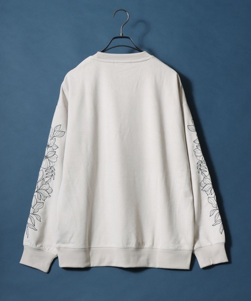 ANPAS（アンパス）の「Kersey Suede Flower Embroidery SweatShirt/カルゼ スウェード フラワー刺繍 スウェット トレーナー メンズ レディース（スウェット・メンズ・ホワイト/ホワイト系その他/ブラック/ブラック系その他・M/L/LL）」の6枚目の写真