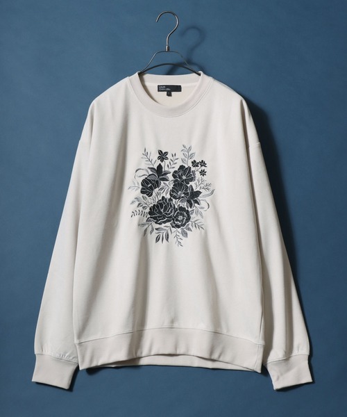 ANPAS（アンパス）の「Kersey Suede Flower Embroidery SweatShirt/カルゼ スウェード フラワー刺繍 スウェット トレーナー メンズ レディース（スウェット・メンズ・ホワイト/ホワイト系その他/ブラック/ブラック系その他・M/L/LL）」の8枚目の写真