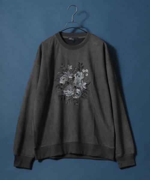 ANPAS（アンパス）の「Kersey Suede Flower Embroidery SweatShirt/カルゼ スウェード フラワー刺繍 スウェット トレーナー メンズ レディース（スウェット・メンズ・ホワイト/ホワイト系その他/ブラック/ブラック系その他・M/L/LL）」の9枚目の写真