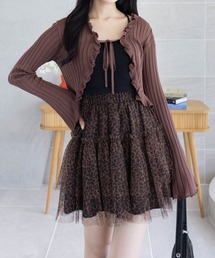 clear | フリル透かし編みニットカーディガン[着回し力抜群 羽織り レイヤード]≪AW新作≫(カーディガン/ボレロ)