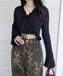 clear | フリル透かし編みニットカーディガン[着回し力抜群 羽織り レイヤード]≪AW新作≫(カーディガン/ボレロ)