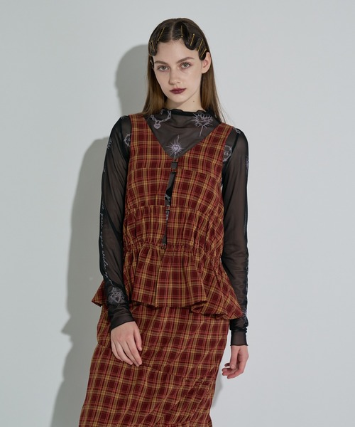 セール】チェックシャーリングキャミ（ワンピース）｜ANNA SUI NYC