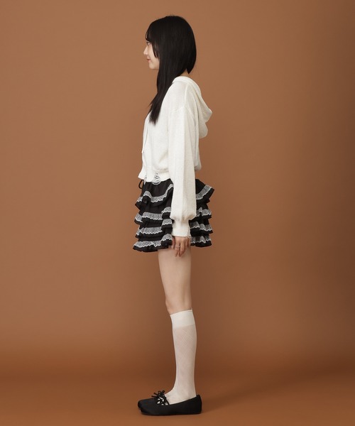 3.3 Field Trip （3.3フィールドトリップ）の「3.3 Field Trip／レースDフリルショートパンツ（その他パンツ・レディース・アイボリー/ブラック・FREE）」の5枚目の写真