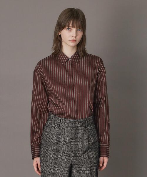 DRESSTERIOR（ドレステリア）の「【洗える/オンオフ/otonaMUSE 11月号掲載】3WAYタイ付きアーカーストライプシャツ（シャツ/ブラウス・レディース・ブラウン系その他3/ベージュ系その他5・38/34/36）」の8枚目の写真