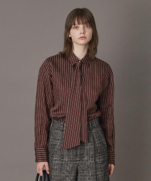 DRESSTERIOR（ドレステリア）の「【洗える/オンオフ/otonaMUSE 11月号掲載】3WAYタイ付きアーカーストライプシャツ（シャツ/ブラウス・レディース・ブラウン系その他3/ベージュ系その他5・38/34/36）」の9枚目の写真