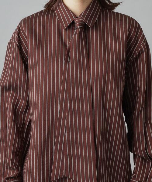 DRESSTERIOR（ドレステリア）の「【洗える/オンオフ/otonaMUSE 11月号掲載】3WAYタイ付きアーカーストライプシャツ（シャツ/ブラウス・レディース・ブラウン系その他3/ベージュ系その他5・38/34/36）」の20枚目の写真