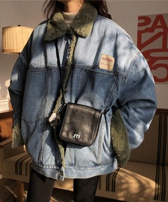 Back logo over denim jacket / バックロゴオーバーデニム