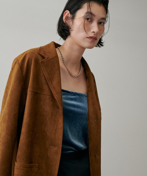 LARUTA（ラルータ）の「【LARUTA】カップ付きベロアキャミ（キャミソール・レディース・ブラック/グレー系その他/ブルー系その他/グレイッシュベージュ・FREE）」の21枚目の写真
