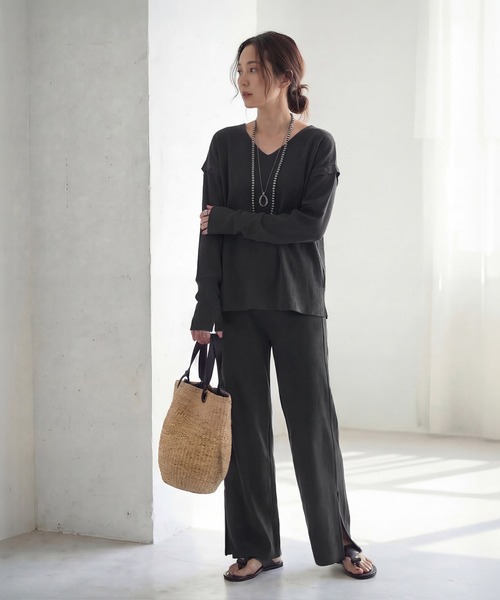 STYLE DELI(スタイルデリ)の「袖が外せる◆PUFFニットセットアップ(ニット/セーター・レディース・グレイッシュベージュ/チャコールグレー・FREE)」の18枚目の写真