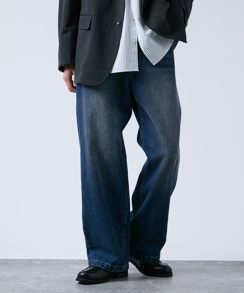 B.C STOCK（ベーセーストック）の「[B.A.C.D] NEW 13oz ワイドストレートデニムパンツ（デニムパンツ・メンズ・クリアブルー/ブラウン/ブラック系その他/ブルー系その他・SMALL/MEDIUM/LARGE）」の3枚目の写真