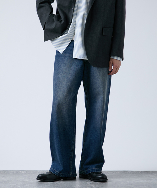 B.C STOCK（ベーセーストック）の「[B.A.C.D] NEW 13oz ワイドストレートデニムパンツ（デニムパンツ・メンズ・クリアブルー/ブラウン/ブラック系その他/ブルー系その他・SMALL/MEDIUM/LARGE）」の14枚目の写真