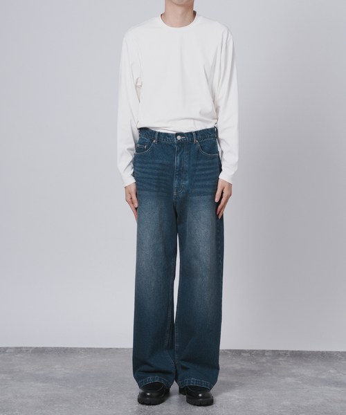 B.C STOCK（ベーセーストック）の「[B.A.C.D] NEW 13oz ワイドストレートデニムパンツ（デニムパンツ・メンズ・クリアブルー/ブラウン/ブラック系その他/ブルー系その他・SMALL/MEDIUM/LARGE）」の21枚目の写真