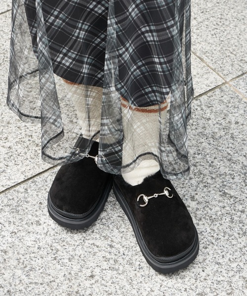 MOHI(モヒ)の「MOHI/モヒ Bit サボ ファーサンダル(サンダル・レディース・ブラック/ベージュ・36/37/38)」の4枚目の写真