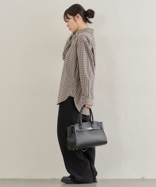 U by SPICK&SPAN（ユーバイスピックアンドスパン）の「PLAID CHECK ボタンダウンシャツ（シャツ/ブラウス・レディース・ブラウン/サックスブルー・FREE）」の11枚目の写真