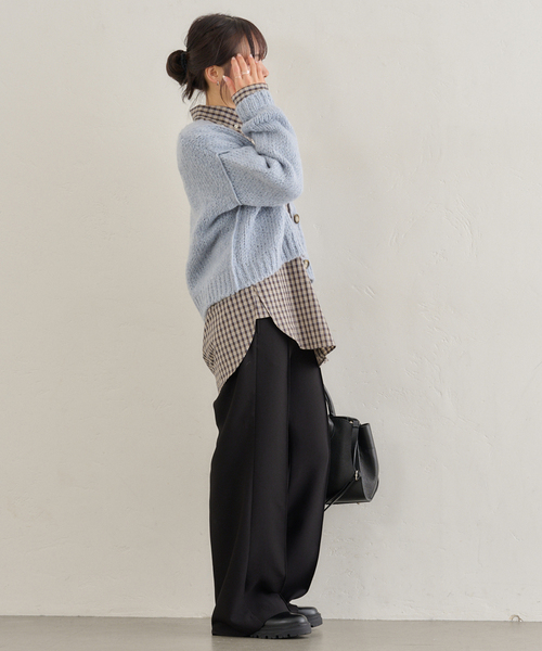 U by SPICK&SPAN（ユーバイスピックアンドスパン）の「PLAID CHECK ボタンダウンシャツ（シャツ/ブラウス・レディース・ブラウン/サックスブルー・FREE）」の17枚目の写真