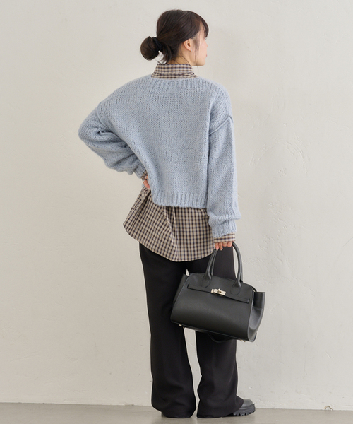 U by SPICK&SPAN（ユーバイスピックアンドスパン）の「PLAID CHECK ボタンダウンシャツ（シャツ/ブラウス・レディース・ブラウン/サックスブルー・FREE）」の18枚目の写真