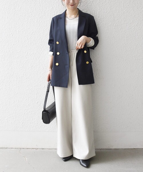 SHIPS any（シップス エニィ）の「SHIPS any:〈手洗い可能〉ウォーム イージー ワイド ストレート パンツ（その他パンツ・レディース・ブラウン/グレー/チャコールグレー/ナチュラル・ONE SIZE）」の5枚目の写真