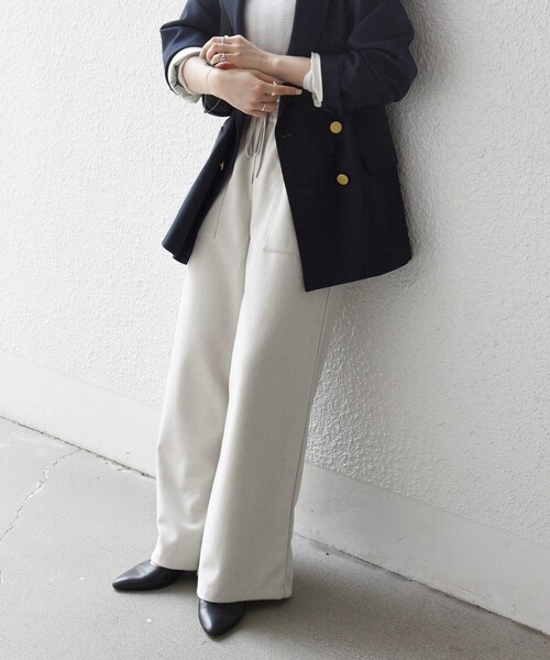 SHIPS any（シップス エニィ）の「SHIPS any:〈手洗い可能〉ウォーム イージー ワイド ストレート パンツ（その他パンツ・レディース・ブラウン/グレー/チャコールグレー/ナチュラル・ONE SIZE）」の10枚目の写真