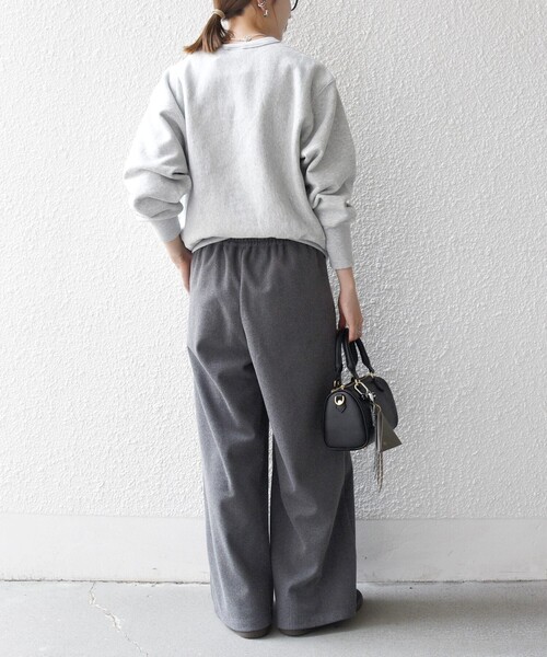 SHIPS any（シップス エニィ）の「SHIPS any:〈手洗い可能〉ウォーム イージー ワイド ストレート パンツ（その他パンツ・レディース・ブラウン/グレー/チャコールグレー/ナチュラル・ONE SIZE）」の12枚目の写真