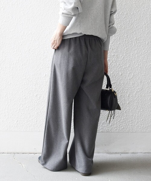 SHIPS any:〈手洗い可能〉ウォーム イージー ワイド ストレート パンツ