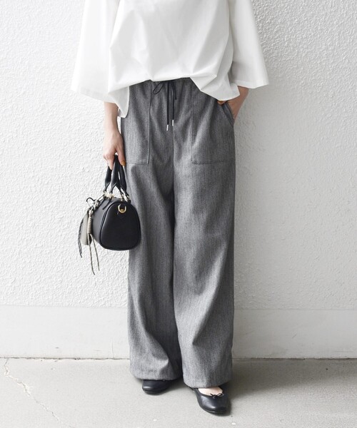 SHIPS any（シップス エニィ）の「SHIPS any:〈手洗い可能〉ウォーム イージー ワイド ストレート パンツ（その他パンツ・レディース・ブラウン/グレー/チャコールグレー/ナチュラル・ONE SIZE）」の18枚目の写真