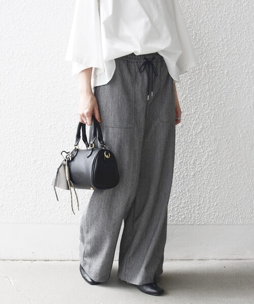 SHIPS any（シップス エニィ）の「SHIPS any:〈手洗い可能〉ウォーム イージー ワイド ストレート パンツ（その他パンツ・レディース・ブラウン/グレー/チャコールグレー/ナチュラル・ONE SIZE）」の19枚目の写真