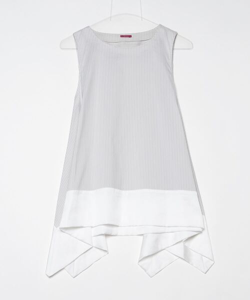 mikomori(ミコモリ)の「HANDKERCHIEF HEM TUNIC(C0381)(Tシャツ/カットソー・レディース・ホワイト×ネイビー/ホワイト×グレー・FREE)」の7枚目の写真