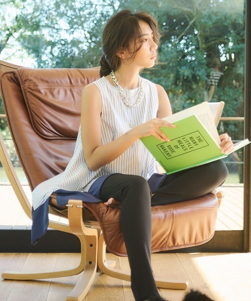 mikomori(ミコモリ)の「HANDKERCHIEF HEM TUNIC(C0381)(Tシャツ/カットソー・レディース・ホワイト×ネイビー/ホワイト×グレー・FREE)」の8枚目の写真