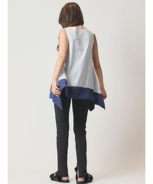 mikomori(ミコモリ)の「HANDKERCHIEF HEM TUNIC(C0381)(Tシャツ/カットソー・レディース・ホワイト×ネイビー/ホワイト×グレー・FREE)」の13枚目の写真