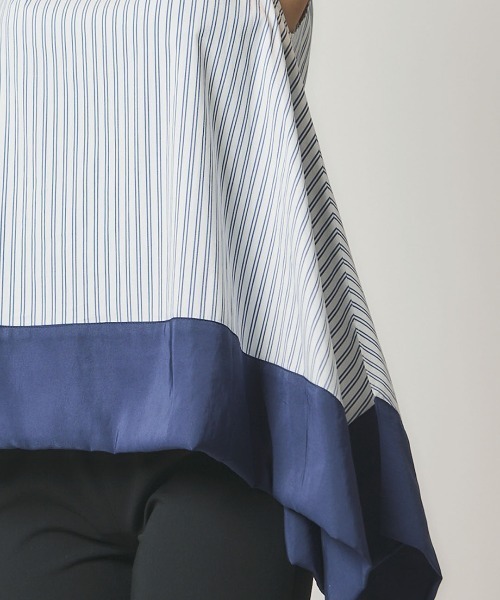 mikomori(ミコモリ)の「HANDKERCHIEF HEM TUNIC(C0381)(Tシャツ/カットソー・レディース・ホワイト×ネイビー/ホワイト×グレー・FREE)」の16枚目の写真