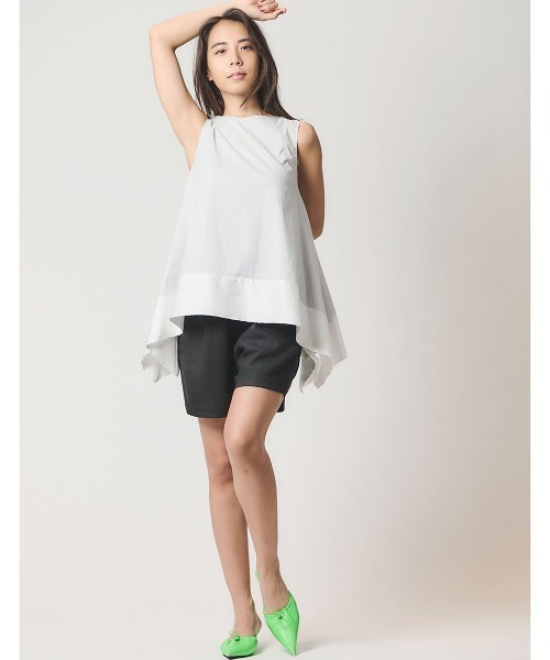 mikomori(ミコモリ)の「HANDKERCHIEF HEM TUNIC(C0381)(Tシャツ/カットソー・レディース・ホワイト×ネイビー/ホワイト×グレー・FREE)」の21枚目の写真