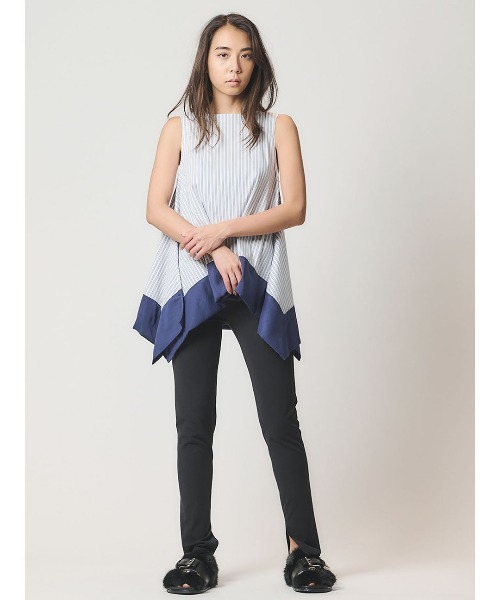 mikomori(ミコモリ)の「HANDKERCHIEF HEM TUNIC(C0381)(Tシャツ/カットソー・レディース・ホワイト×ネイビー/ホワイト×グレー・FREE)」の18枚目の写真