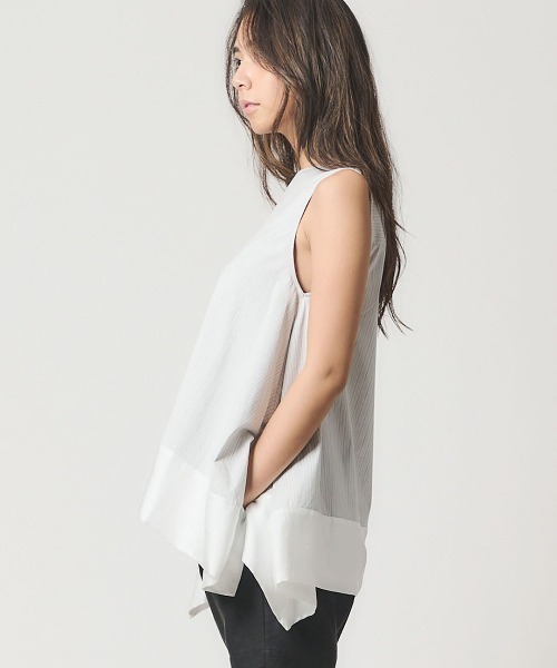 mikomori(ミコモリ)の「HANDKERCHIEF HEM TUNIC(C0381)(Tシャツ/カットソー・レディース・ホワイト×ネイビー/ホワイト×グレー・FREE)」の20枚目の写真