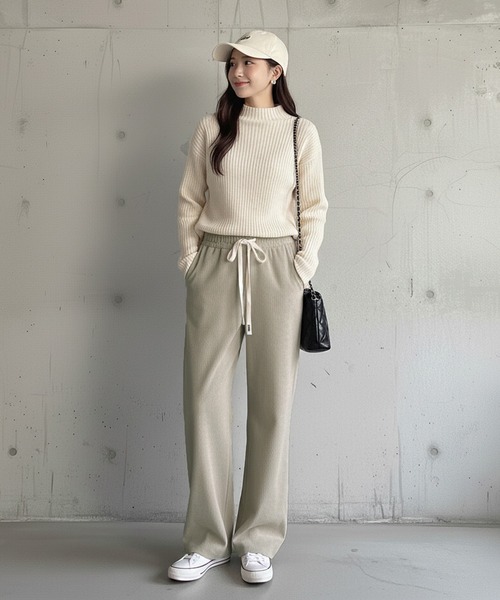 セール】【選べる丈感】裏起毛コーデュロイワイドパンツ（その他パンツ
