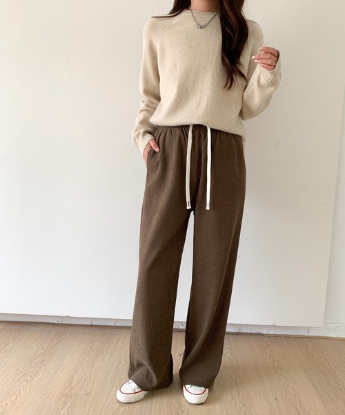 選べる丈感】裏起毛コーデュロイワイドパンツ（その他パンツ）｜by