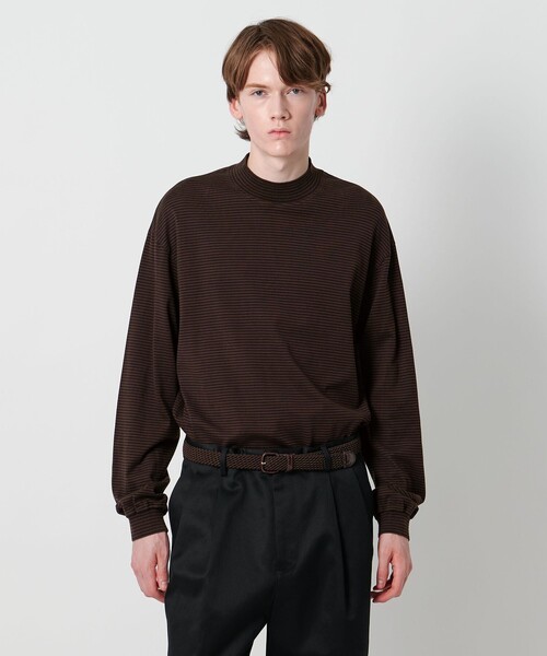 別注】＜Yonetomi＞ボーダー モックネック ロングスリーブTシャツ（T